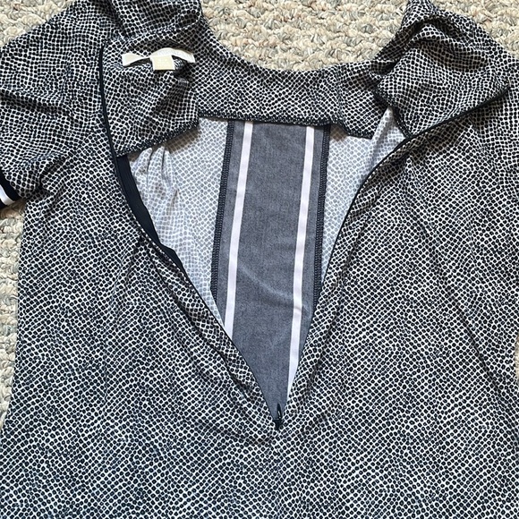 Michael Kors Shift Dress Womens S White Black Polka Dots Short Sleeve Back Zip - Picture 9 of 9